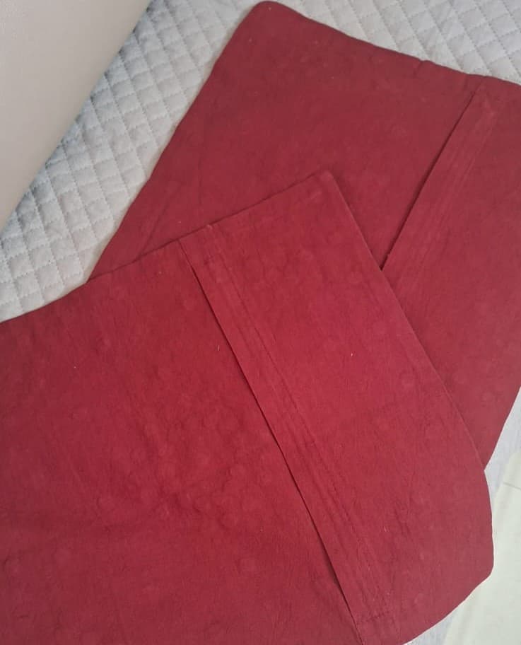 Crimson Mandala Embroidered Cotton Cushion Cover (1 Pc) - Emenaura