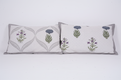 White and Blue floral bed sheet - Emenaura