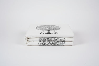 Black & White Percale Cotton Bedsheet - Emenaura