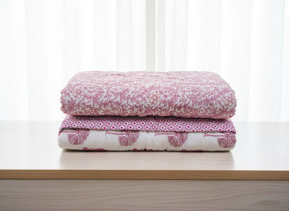 Pink & White Cotton Quilt - Emenaura