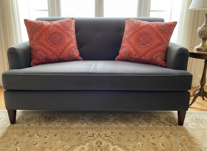 Terracotta Mandala Embroidered Cotton Cushion Cover (1 Pc) - Emenaura