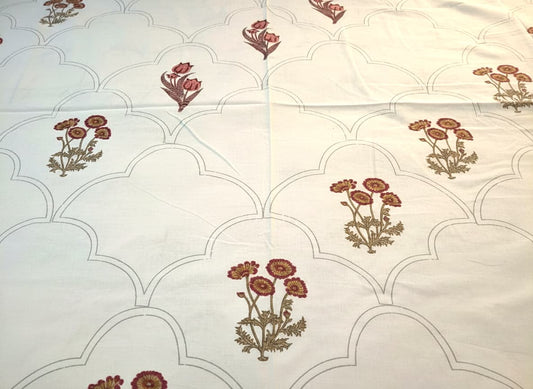 Mughal Bloom Mulmul Cotton Bedsheet - Emenaura