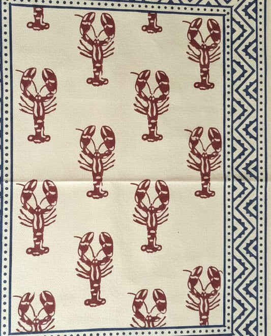 Coastal Lobster Cotton Placemats (Set of 6) - Emenaura