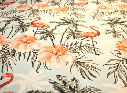 Flamingo Palm Luxe Sateen Bedsheet - Emenaura
