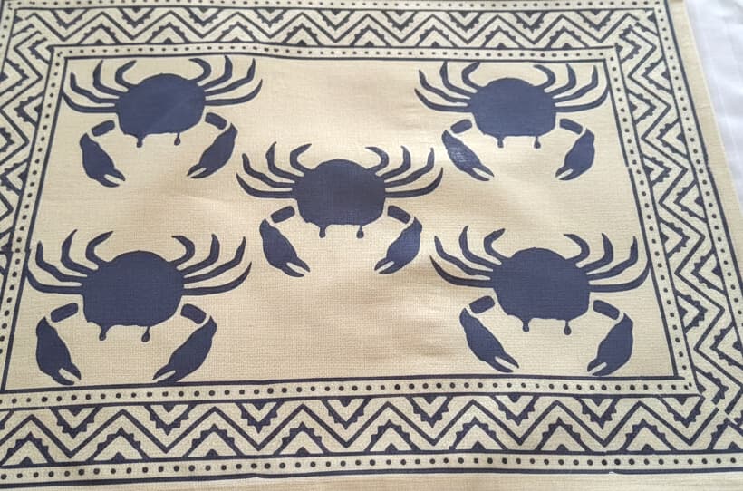 Coastal Blue Crab Cotton Placemats (Set of 6) - Emenaura