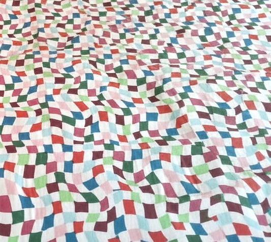 Pastel Mosaic Cotton Tablecloth - Emenaura