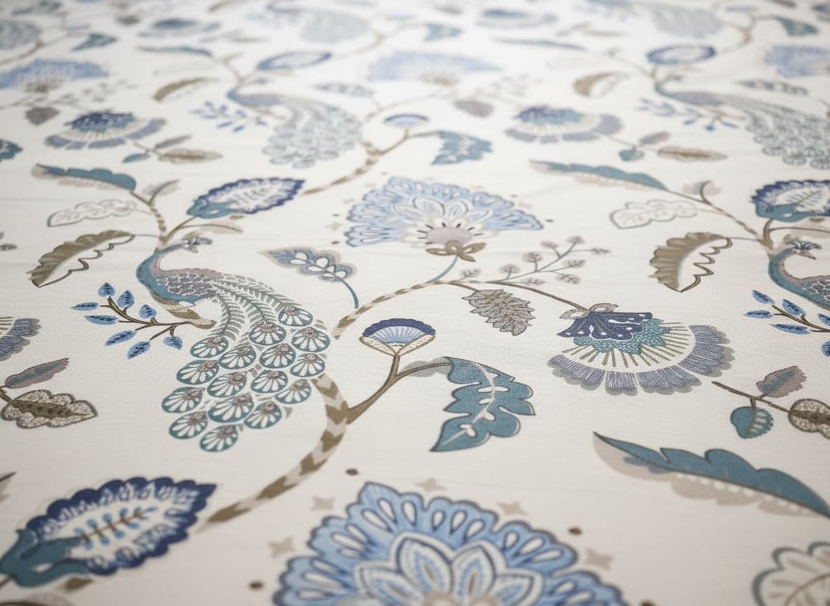 Blue Garden Cotton Bedsheet - Emenaura