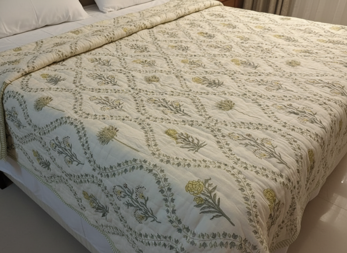 Floral Print Double Razai - Emenaura