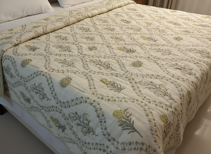 Floral Print Double Razai - Emenaura