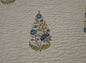 Powder Blue & White Hand Block Print Bed Cover - Emenaura