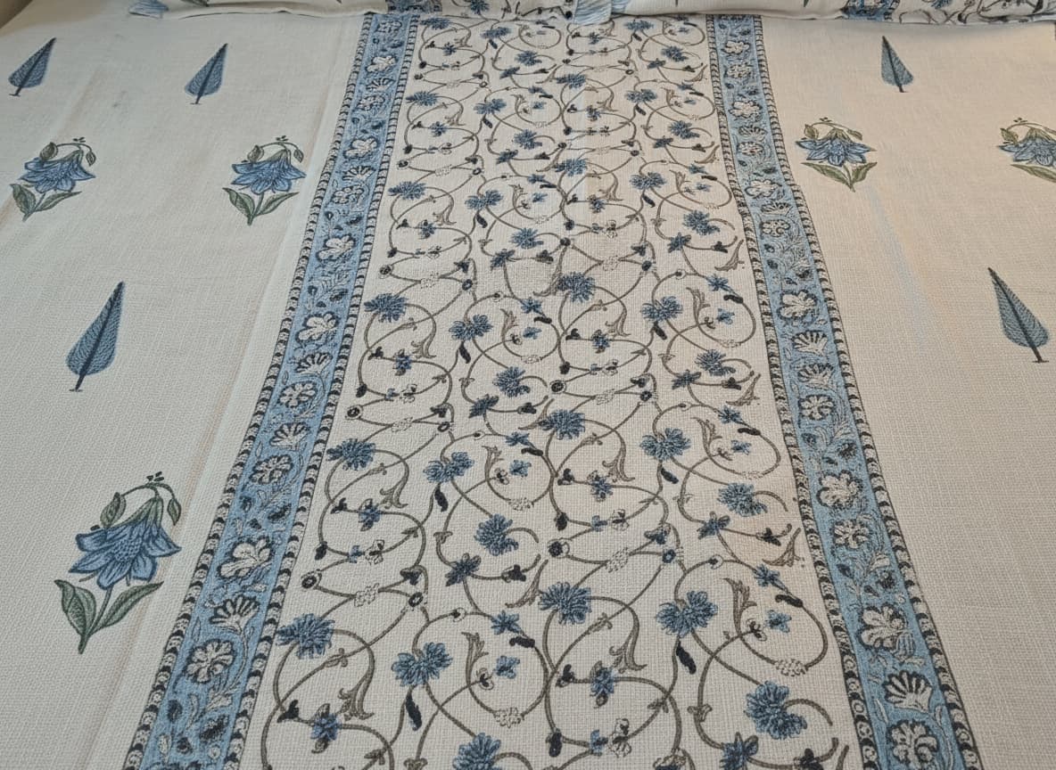 Hand Block Print TNT Bed Cover - Emenaura