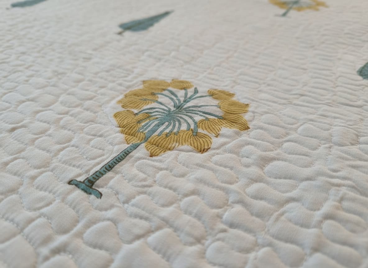 Hand Block Print Bed Cover - Emenaura