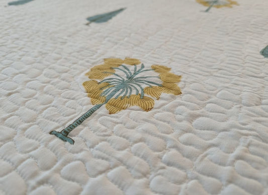 Hand Block Print Bed Cover - Emenaura