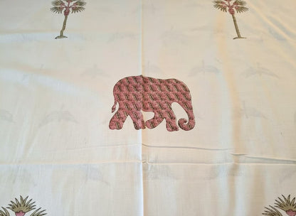 Desert Safari Hand Block Cotton Bedsheet - Emenaura