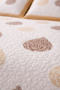 White and yellow Bed Cover- Quilted - Emenaura