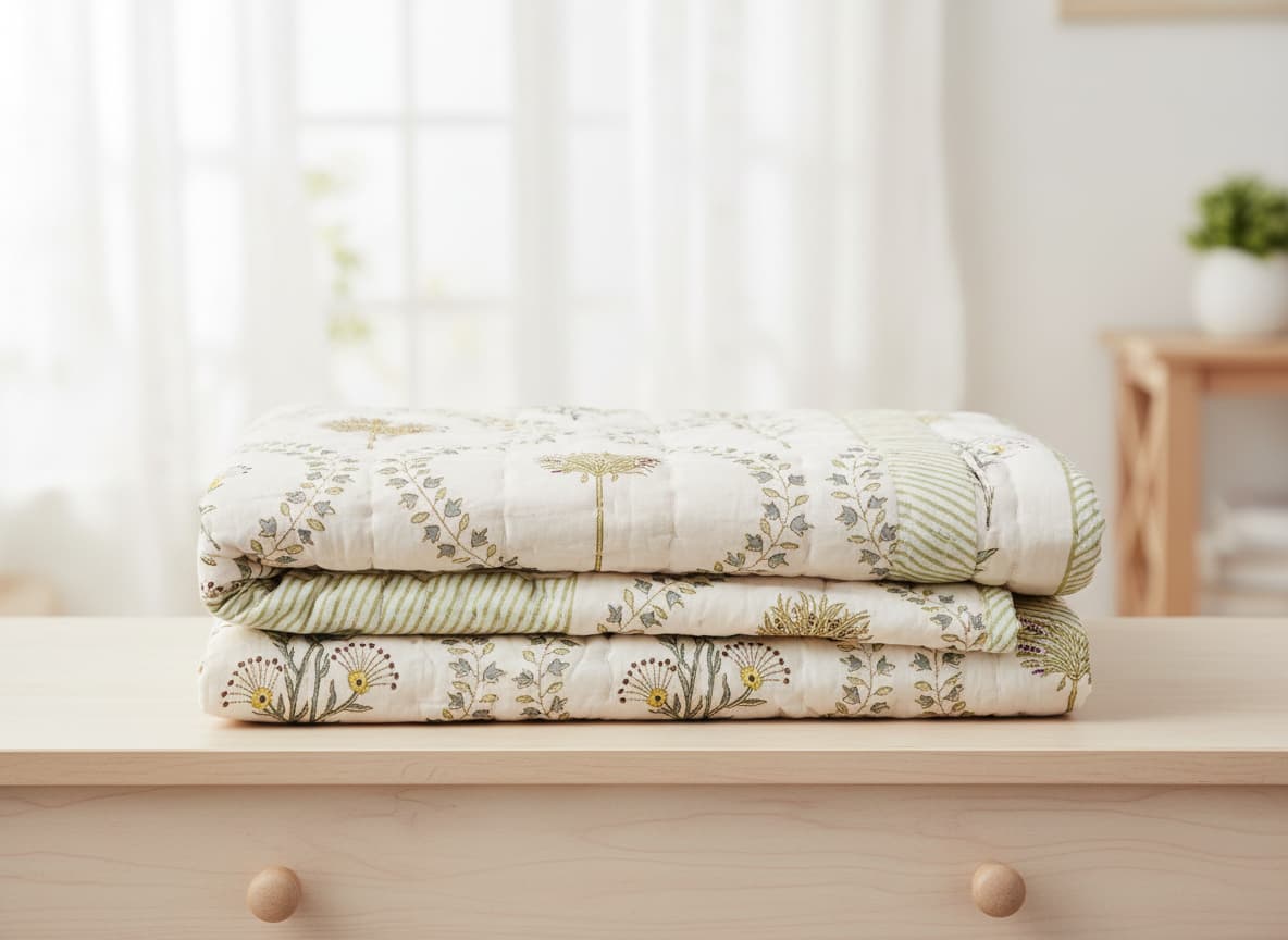 Floral Print Double Razai - Emenaura