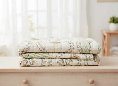 Floral Print Double Razai - Emenaura