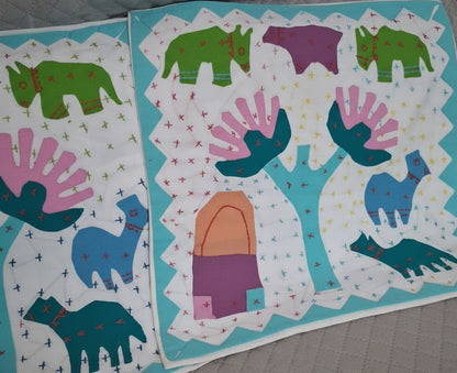 Folk Safari Printed Cotton Cushion Cover (1 Pc) - Emenaura