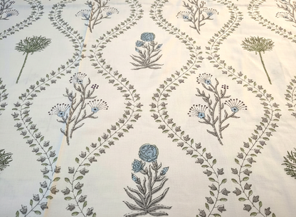 Meadow Vine Hand Block Cotton Bedsheet - Emenaura