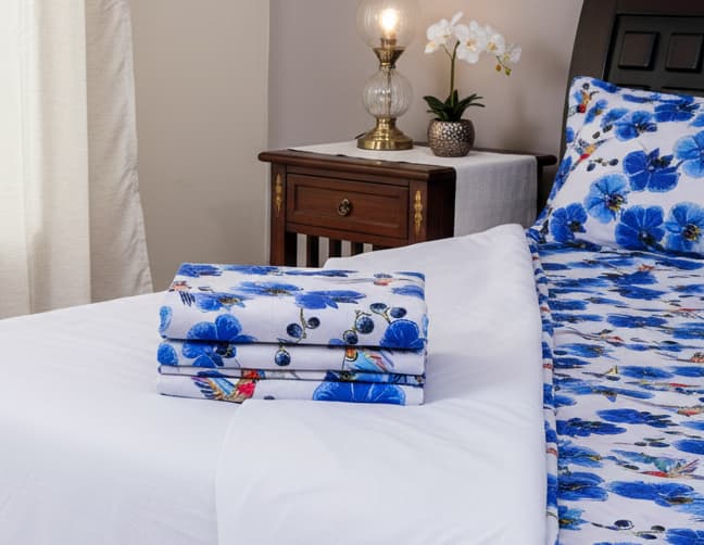 Orchid Bird Percale Weave Bedsheet - Emenaura