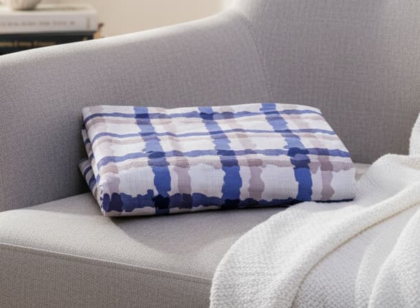Printed Plaid Percale Weave Bedsheet - Emenaura