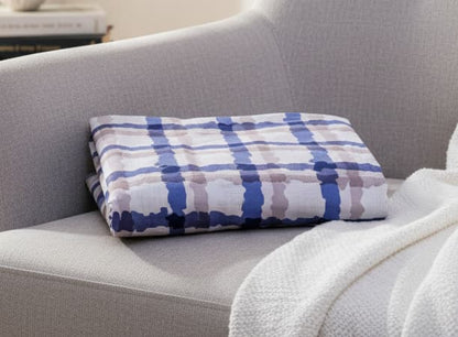 Printed Plaid Percale Weave Bedsheet - Emenaura
