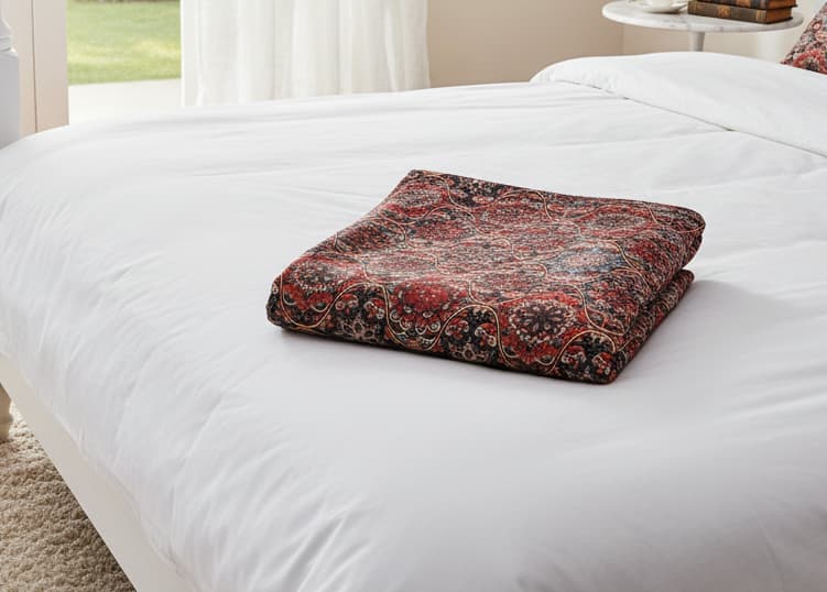 Vintage Mughal Sateen Weave Bedsheet - Emenaura