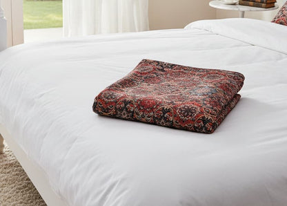 Vintage Mughal Sateen Weave Bedsheet - Emenaura