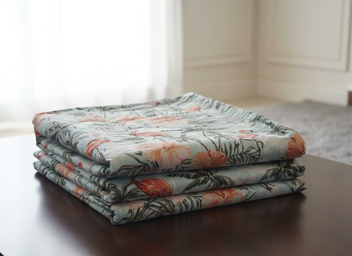 Flamingo Palm Luxe Sateen Bedsheet - Emenaura