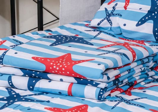 Star Fish Percale Weave Bedsheet - Emenaura