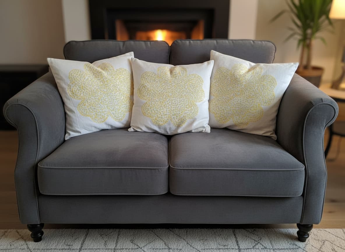 Golden Bloom Cotton Cushion Cover (1 Pc) - Emenaura