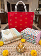 Emenaura green-beige percale bed sheet set with pastel placemats, elegant home decor for a festive look.