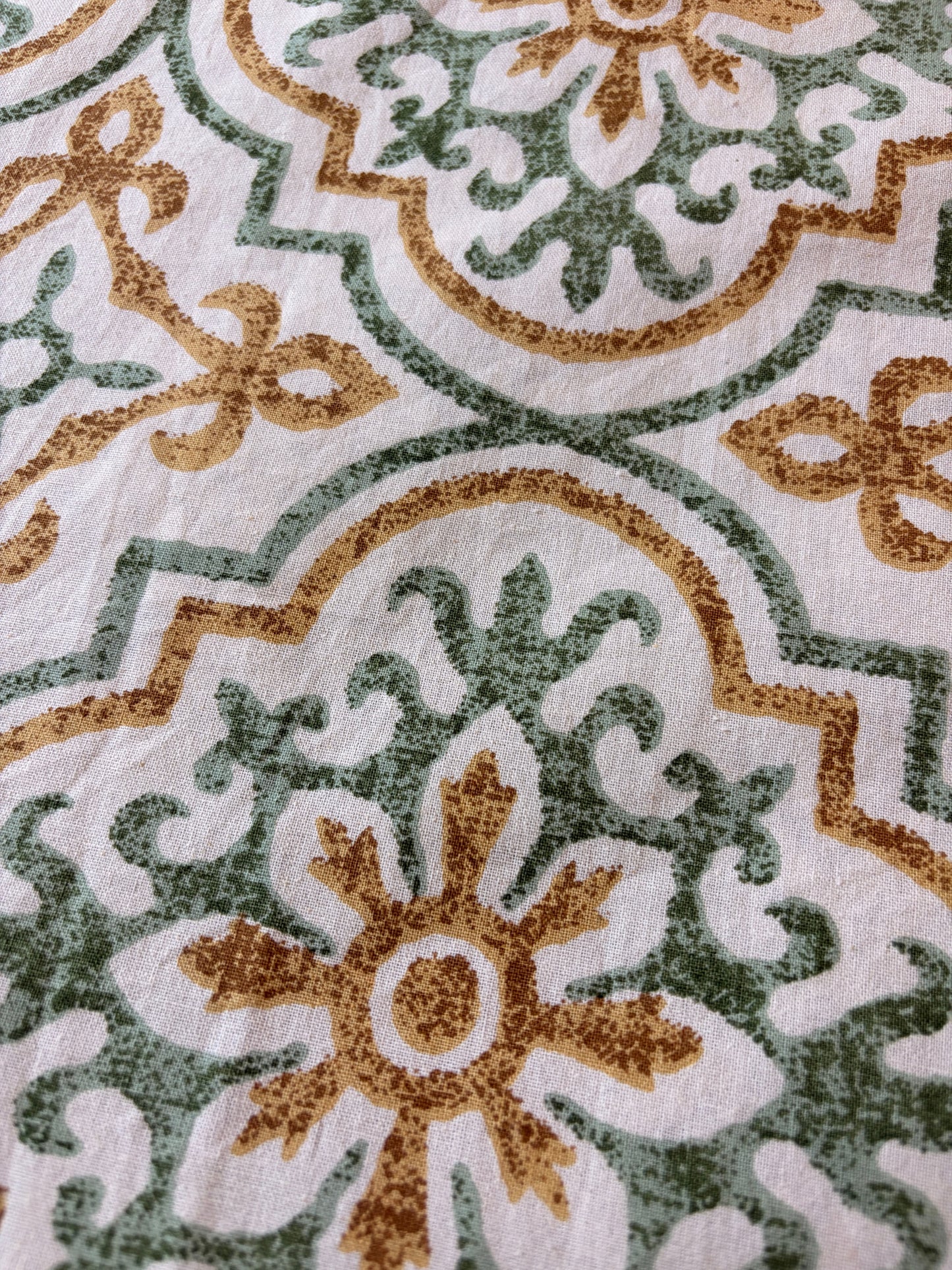 Emenaura Heritage Motif cotton bedsheet with traditional design, showcasing intricate patterns and soft fabric for a comfortable sleep.
