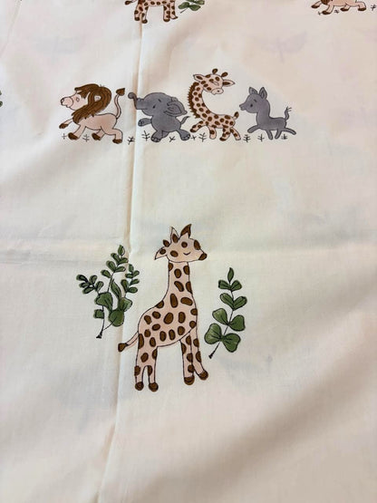 Beige Floral & Animal Print Percale Cotton Bedsheet