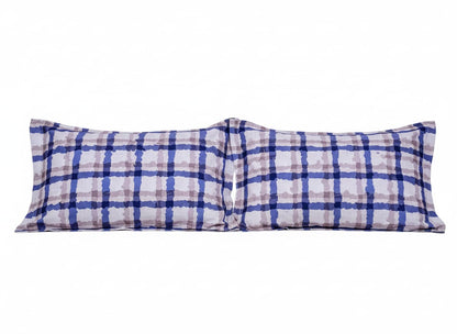 Printed Plaid Percale Weave Bedsheet - Emenaura