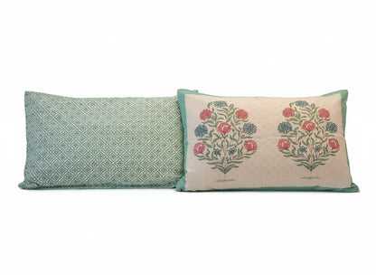 Ivory Garden Hand-Block Mulmul Cotton Bedsheet - Emenaura