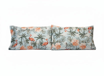 Flamingo Palm Luxe Sateen Bedsheet - Emenaura