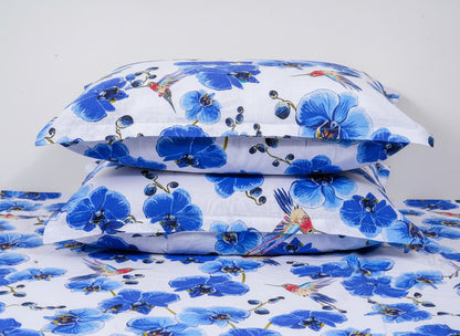 Orchid Bird Percale Weave Bedsheet - Emenaura