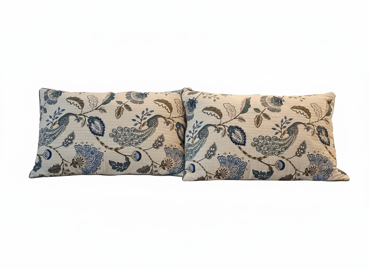 Blue Garden Cotton Bedsheet - Emenaura