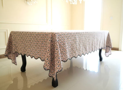 Rosé Garden Cotton Tablecloth - Emenaura