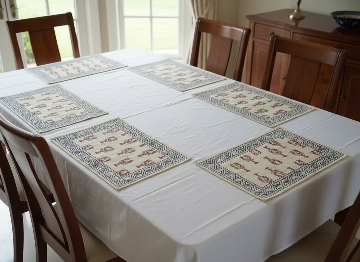 Coastal Lobster Cotton Placemats (Set of 6) - Emenaura