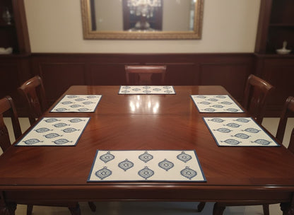 Indigo Motif Cotton Placemats (Set of 6) - Emenaura