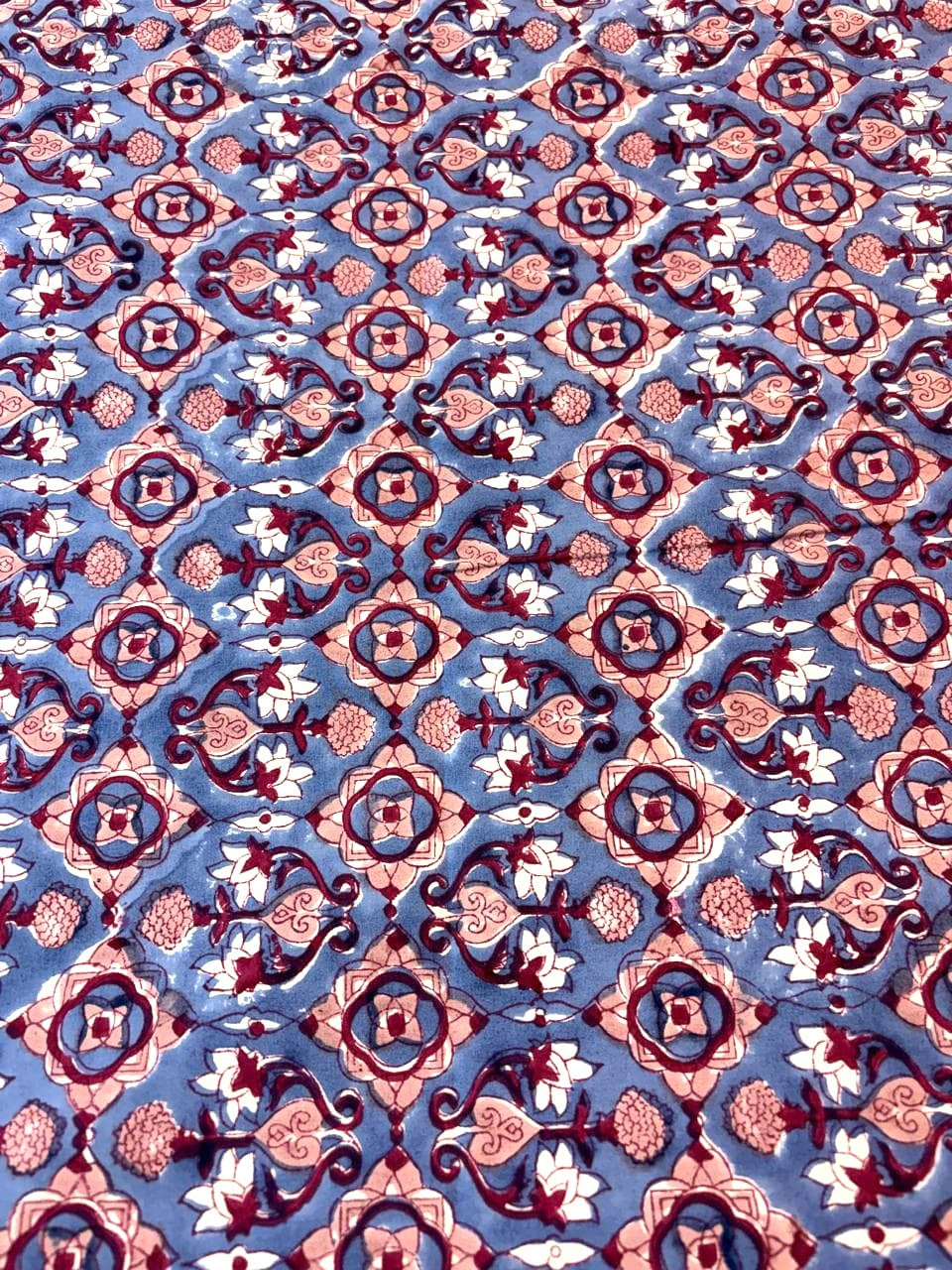 Indigo & Rust Ajrakh Print Percale Cotton Bedsheet