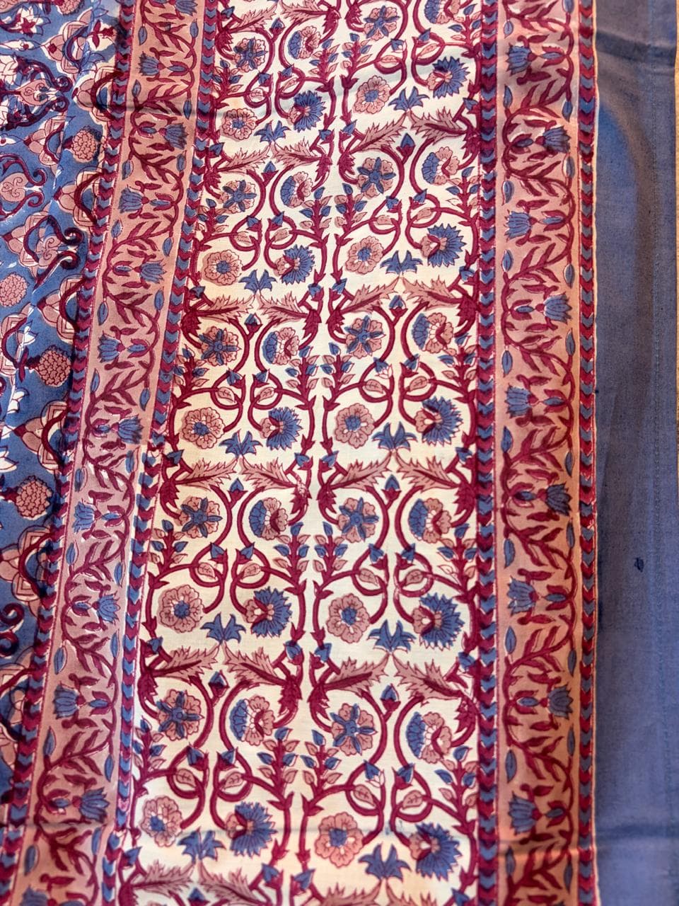 Indigo & Rust Ajrakh Print Percale Cotton Bedsheet