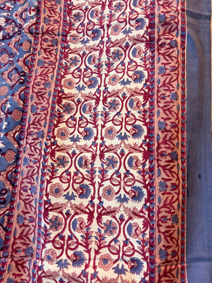 Indigo & Rust Ajrakh Print Percale Cotton Bedsheet