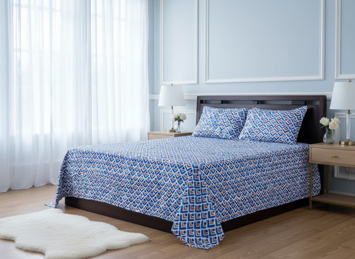 Emenaura — The Golden Edit (One Suvin Cotton Fitted Bedsheet Set+ One Dohar + One Sateen Bedsheet Set + Cotton Placemats + A Cute Gift)