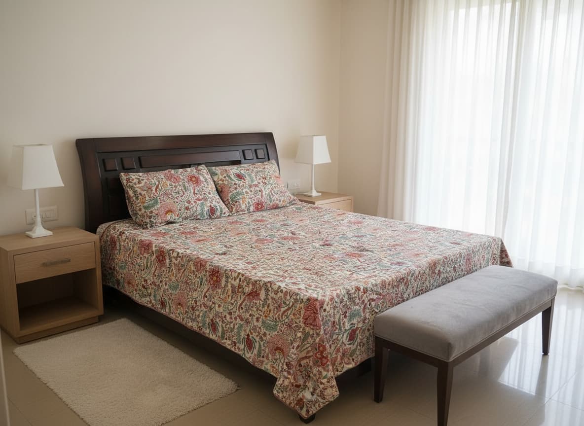 Meadow Muse Cotton Bedsheet - Emenaura