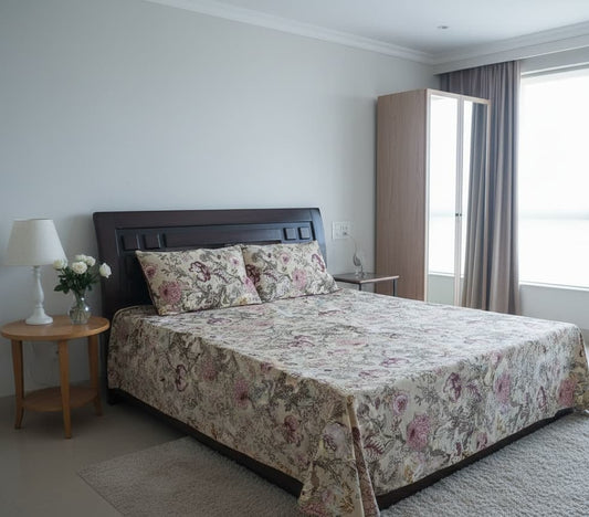 Vintage Garden Cotton Bedsheet - Emenaura