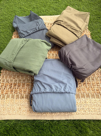 Emenaura — The Golden Edit (One Suvin Cotton Fitted Bedsheet + One Table Cloth + One Dohar + A Cute Gift)